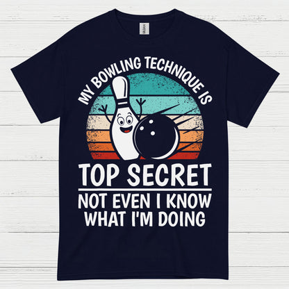 Top Secret Bowling Vintage Funny T Shirt