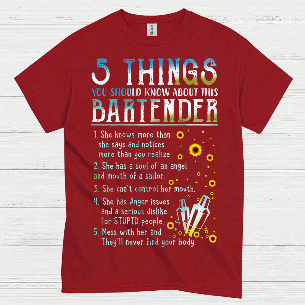 5 Things About This Bartender T Shirt