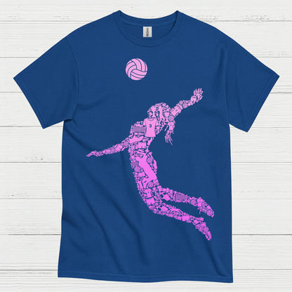 Pink Volleyball Player Silhouette T Shirt