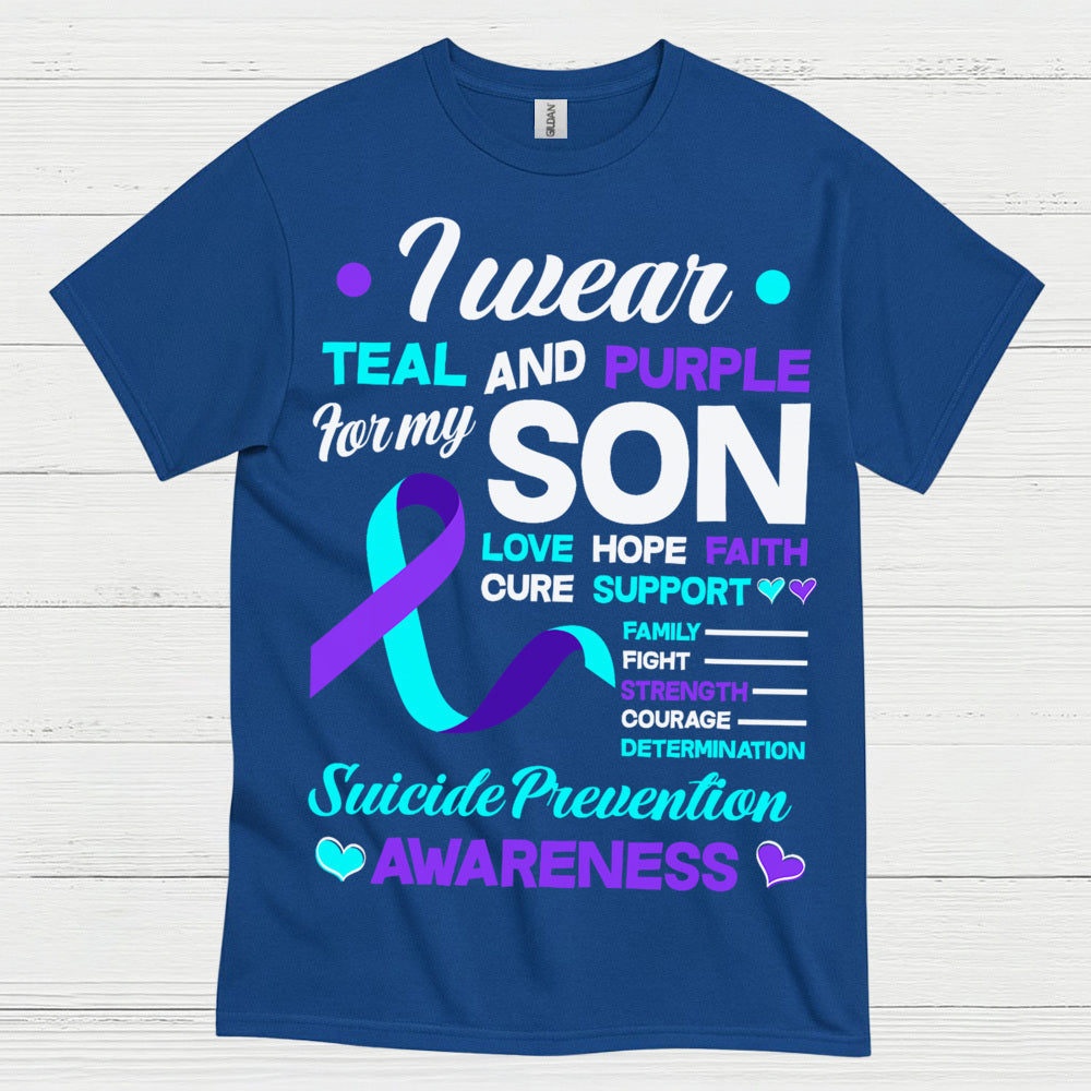 I Wear Teal Purple For My Son T Shirt