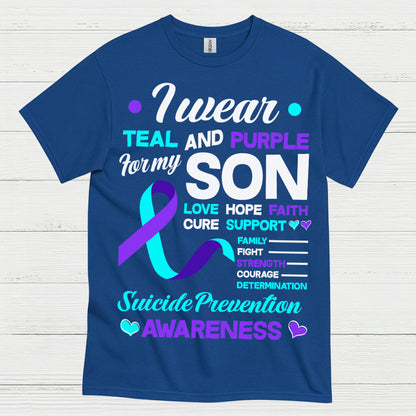 I Wear Teal Purple For My Son T Shirt