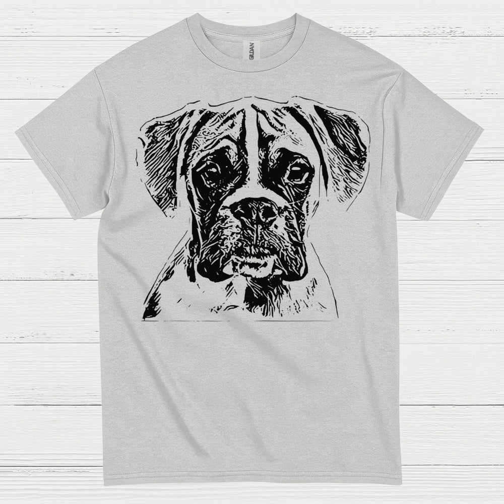 Sketch Style Boxer Dog T Shirt