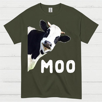 Moo Funny Cow Peekaboo T Shirt