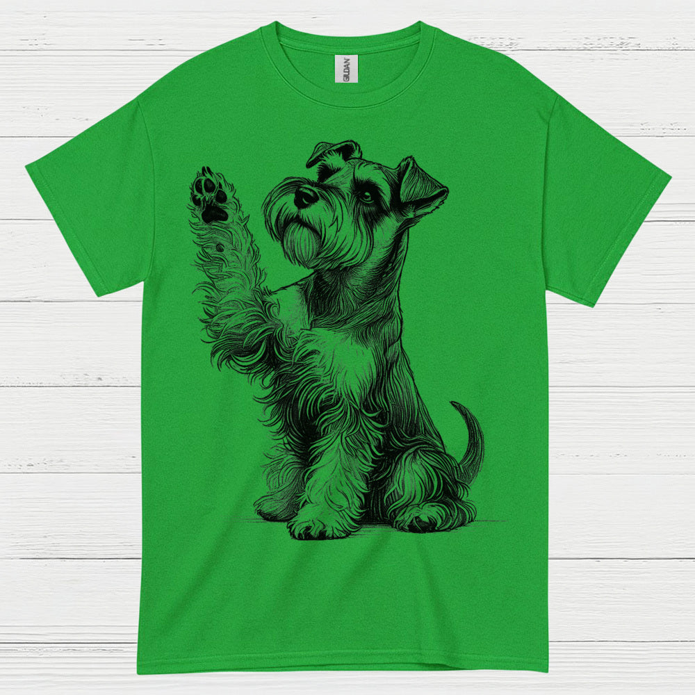 Cute Schnauzer Paw Art Dog Lover T Shirt