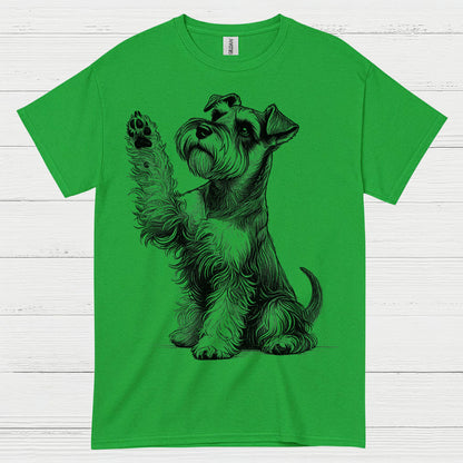 Cute Schnauzer Paw Art Dog Lover T Shirt