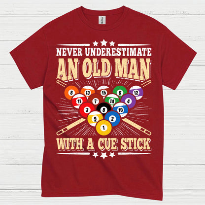 Never Underestimate An Old Man Pool T Shirt