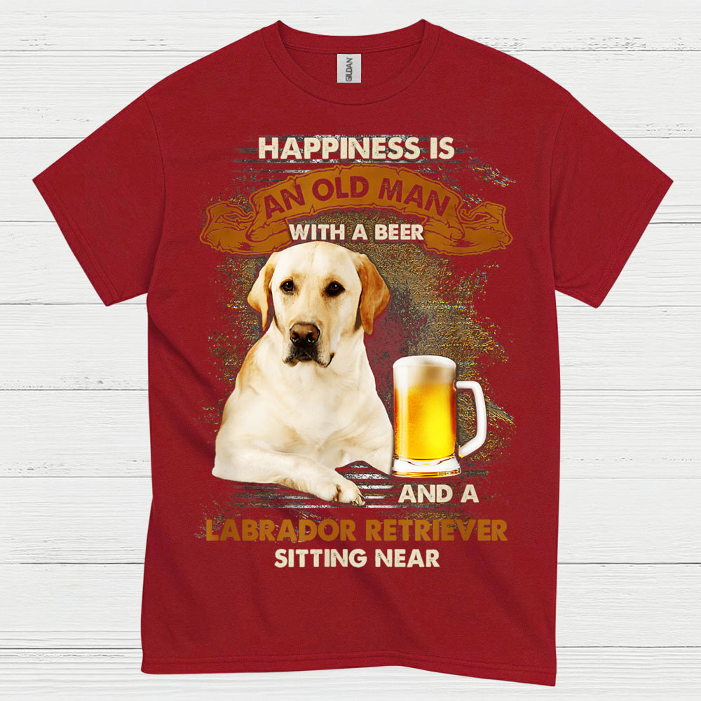 Happiness Is An Old Man With A Labrador T Shirt