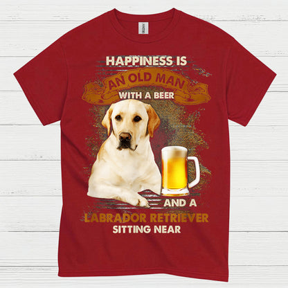 Happiness Is An Old Man With A Labrador T Shirt