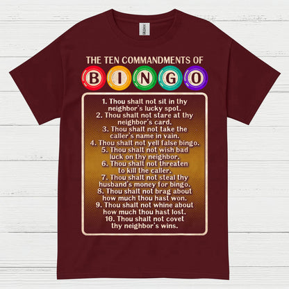 Ten Commandments Of Bingo T Shirt