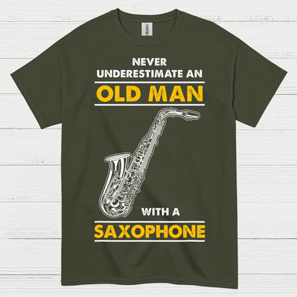 Never Underestimate An Old Man Saxophone T Shirt