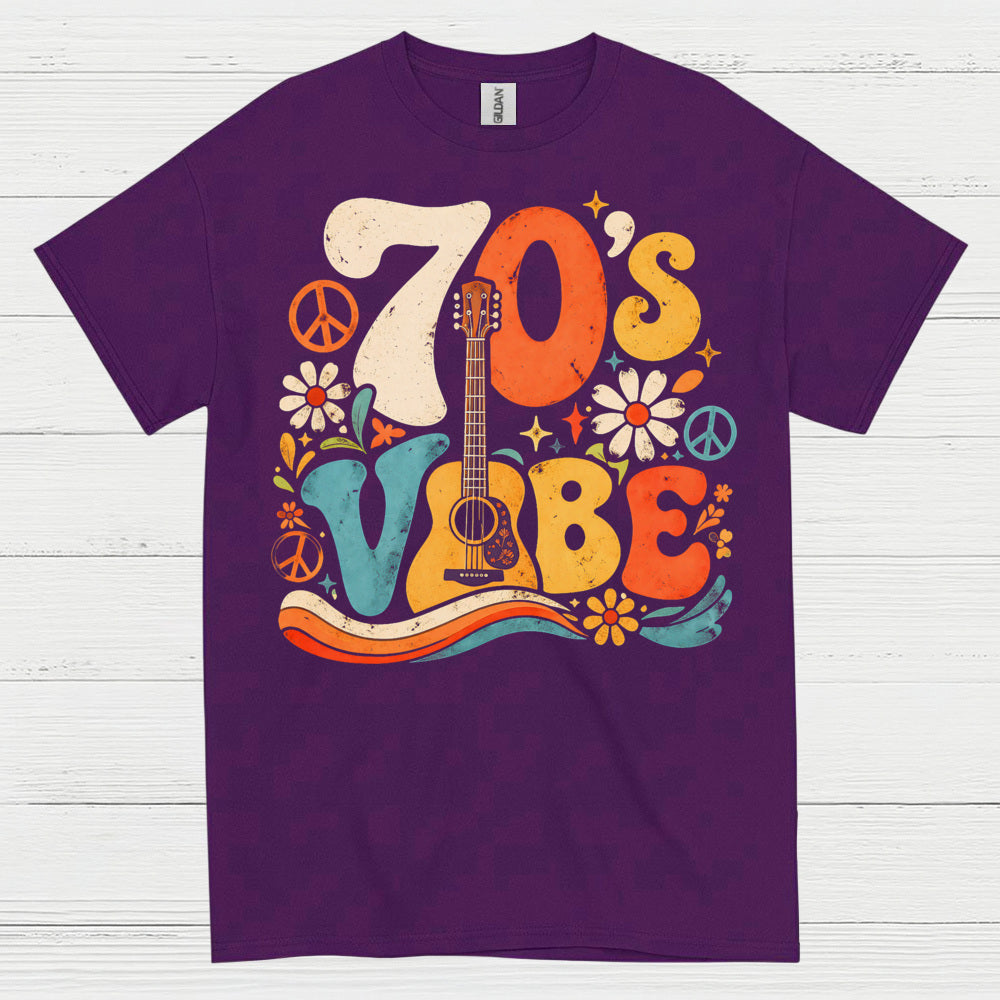 70s Vibe Retro Acoustic Guitar T Shirt