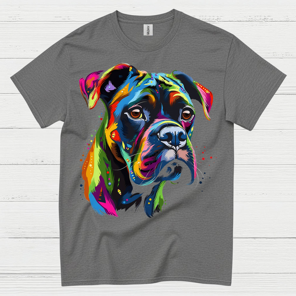 Colorful Boxer Dog Art T Shirt