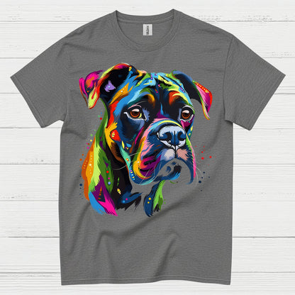 Colorful Boxer Dog Art T Shirt