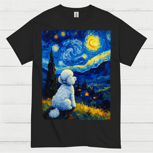 Peaceful Dog Starry Night Art T Shirt