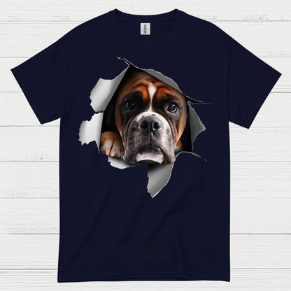 Peeking Boxer Dog T Shirt