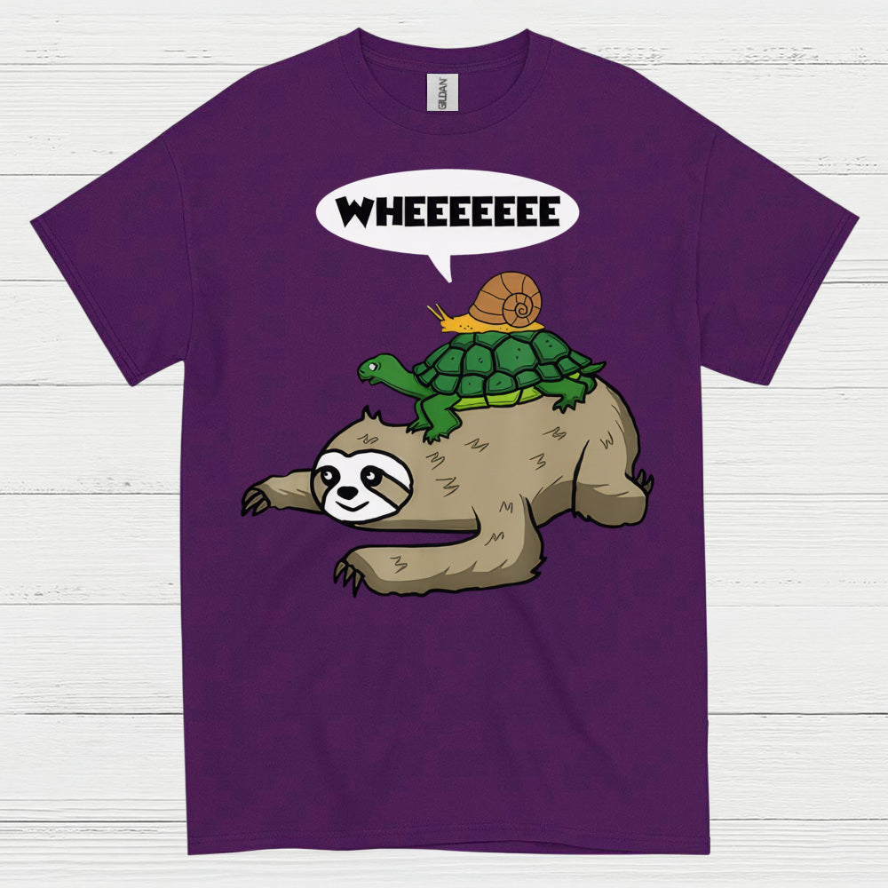 Wheeeee Sloth Turtle Funny T Shirt