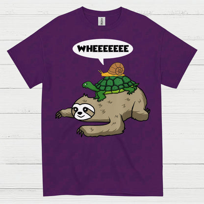 Wheeeee Sloth Turtle Funny T Shirt