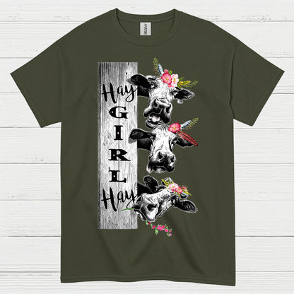 Hay Girl Hay Funny Cow T Shirt