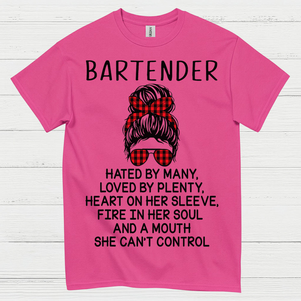 Bartender Hated Loved Strong Woman T Shirt