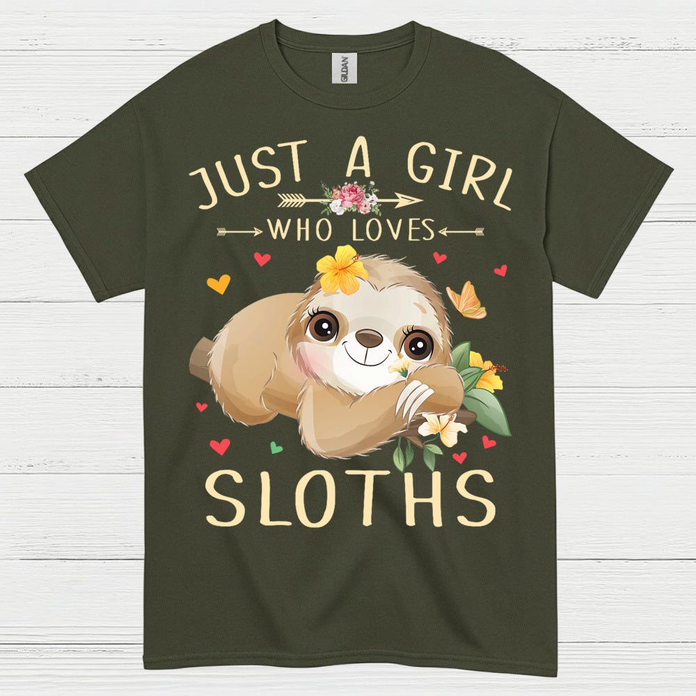 Just A Girl Who Loves Sloths T Shirt