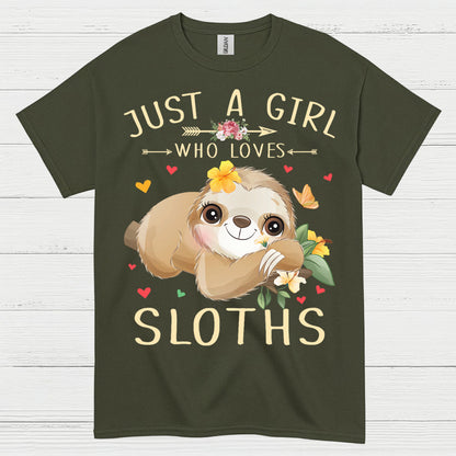 Just A Girl Who Loves Sloths T Shirt