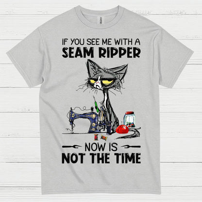 Seam Ripper Cat Sewing Humor T Shirt