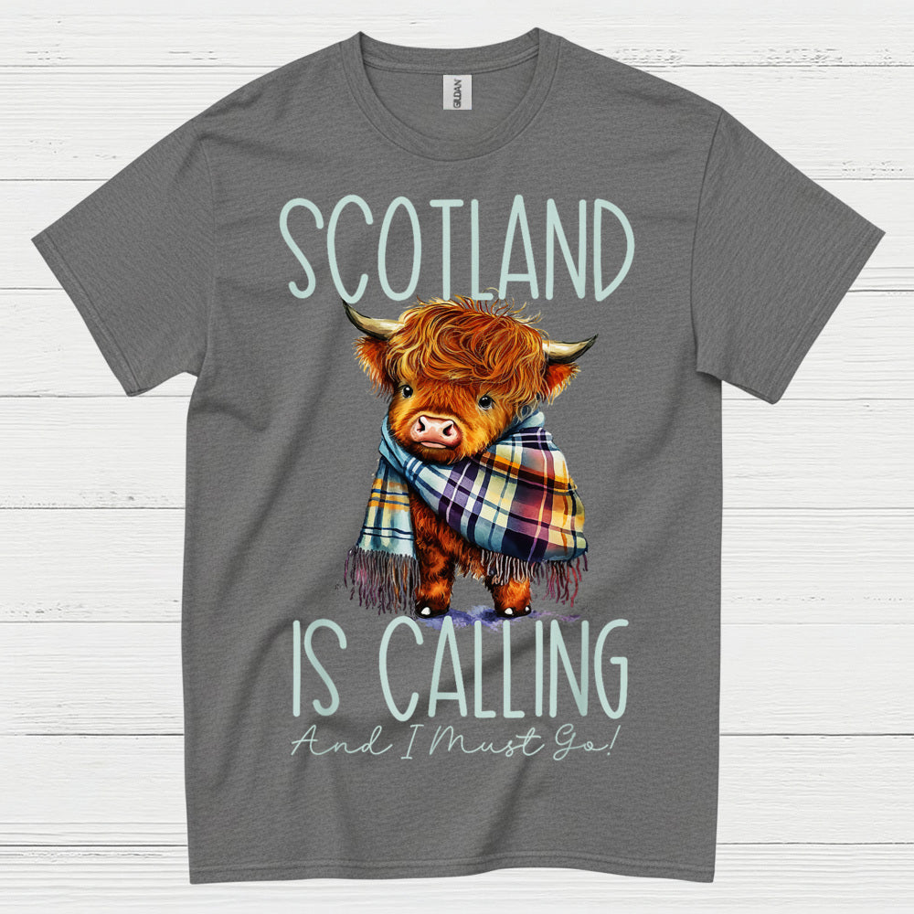 Scotland Is Calling Highland Cow T Shirt