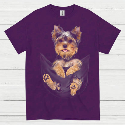 Cute Pocket Yorkie Puppy Dog Lover T Shirt