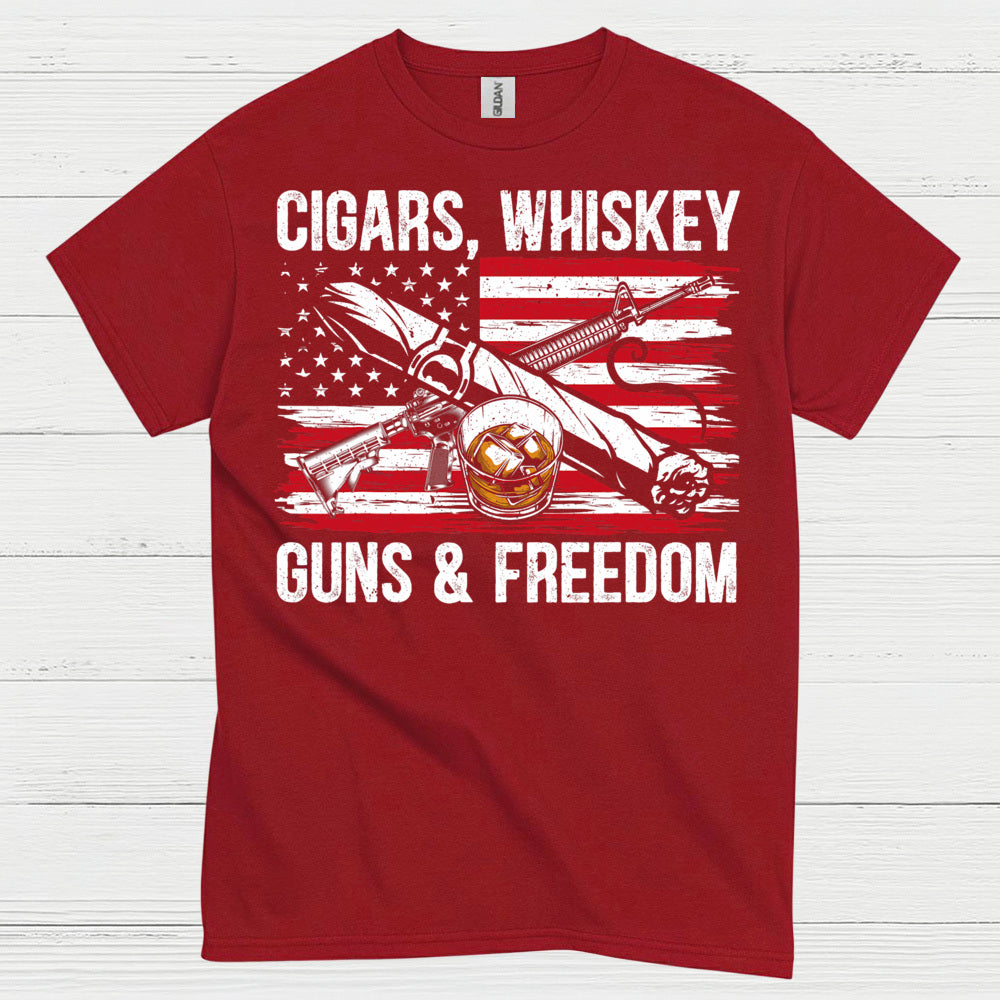 Cigars Whiskey Guns And Freedom T Shirt