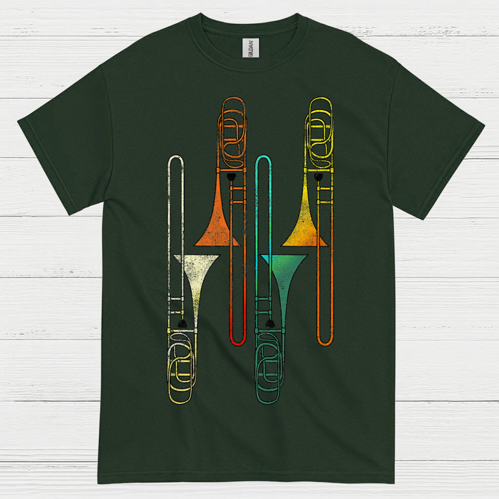 Vintage Trombone Art T Shirt