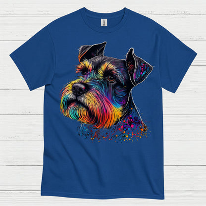 Colorful Schnauzer Art Dog Lover T Shirt