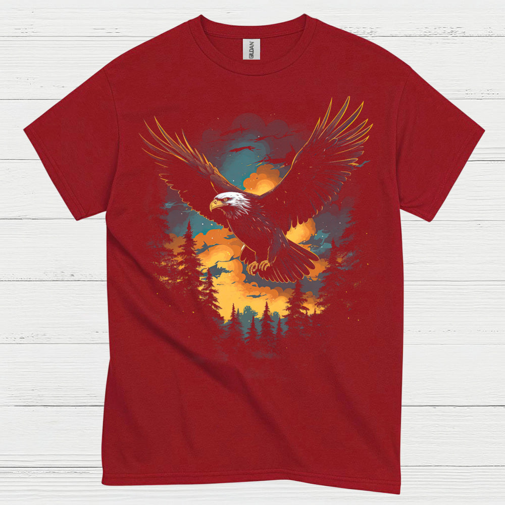 Bald Eagle Sunset Forest Freedom Wilderness T Shirt