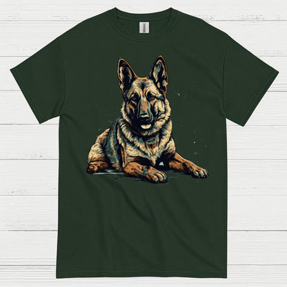 German Shepherd Realistic Portrait Loyal Dog T Shirt
