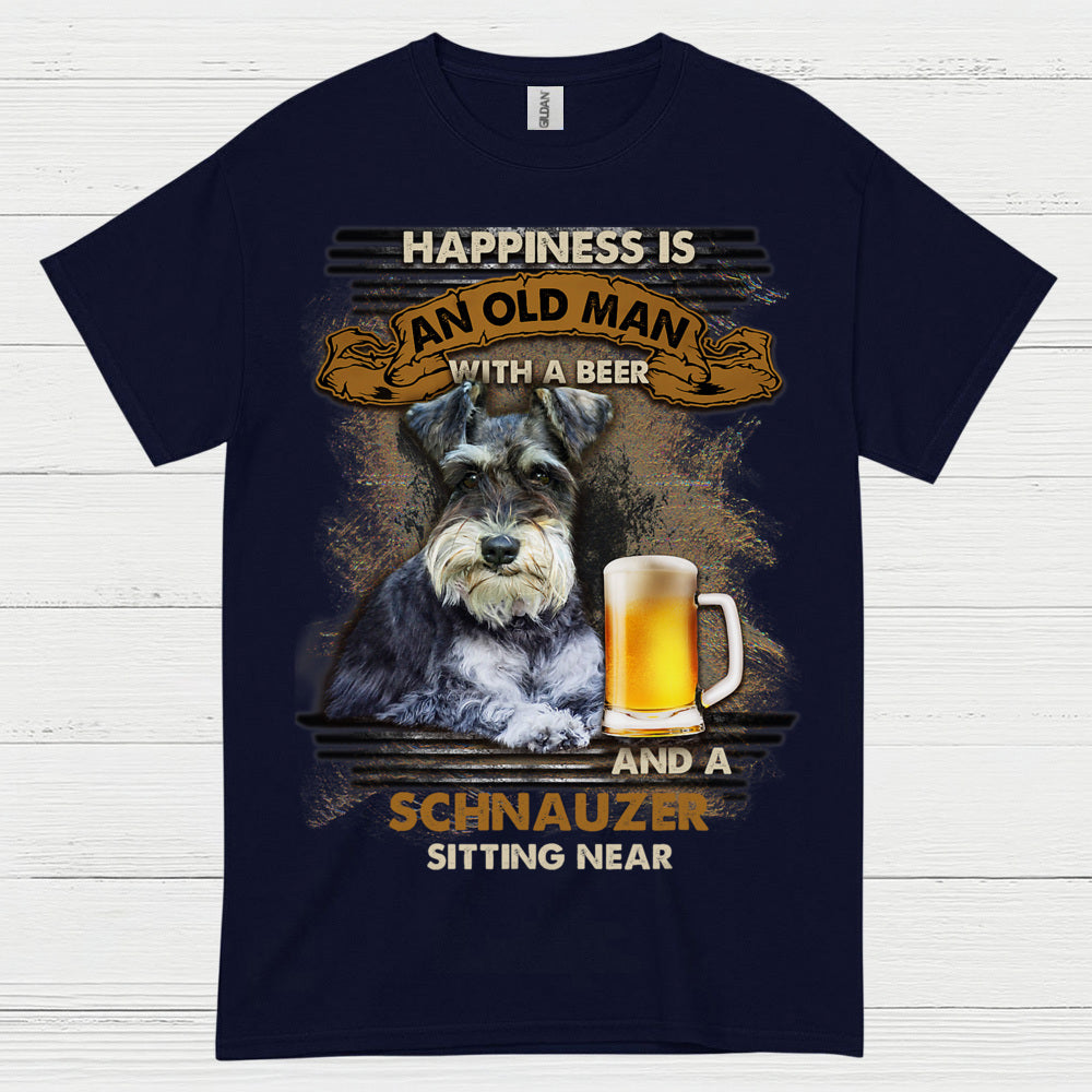 Happiness Is Schnauzer And Beer Funny T Shirt