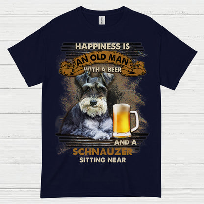 Happiness Is Schnauzer And Beer Funny T Shirt