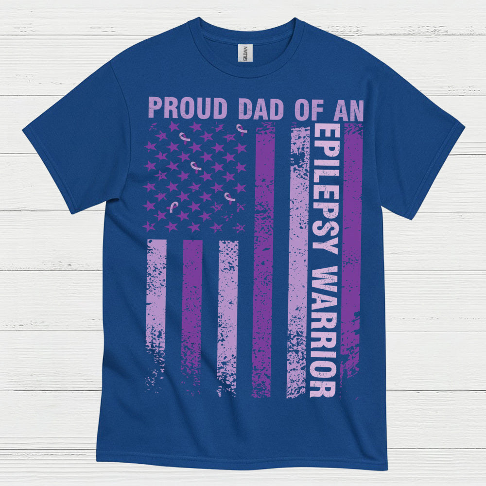 Proud Dad Epilepsy Warrior Flag T Shirt