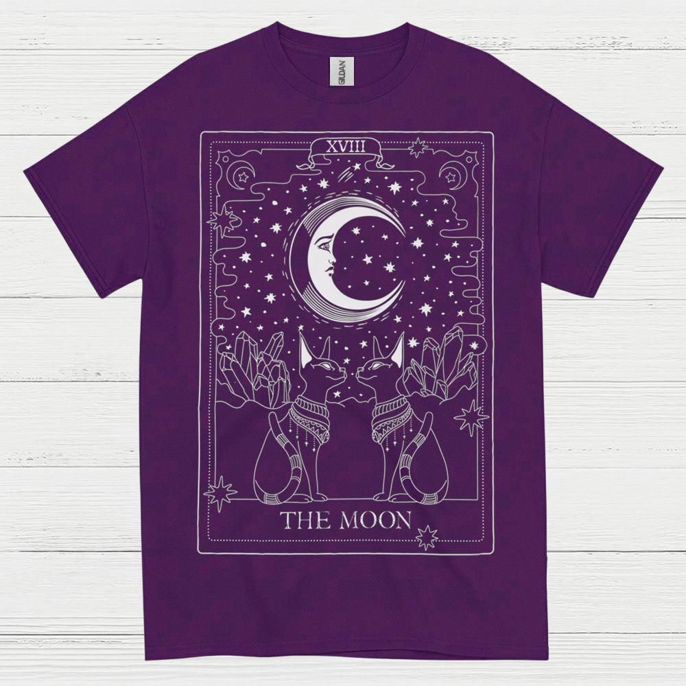 The Moon Tarot Cat Art T Shirt