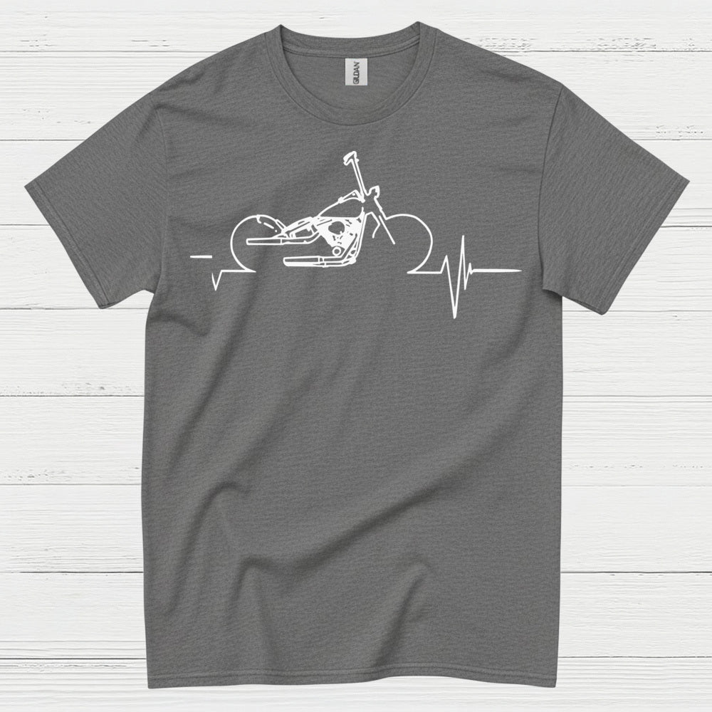 Motorcycle Heartbeat Line Art T Shirt