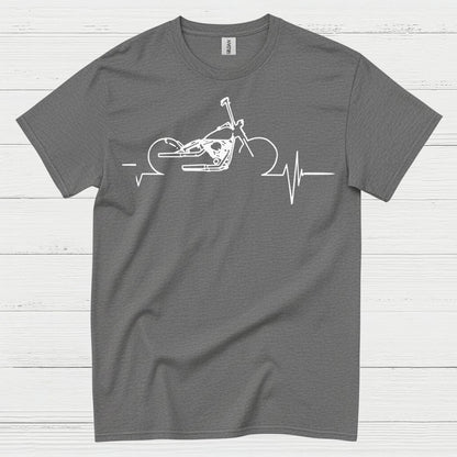 Motorcycle Heartbeat Line Art T Shirt