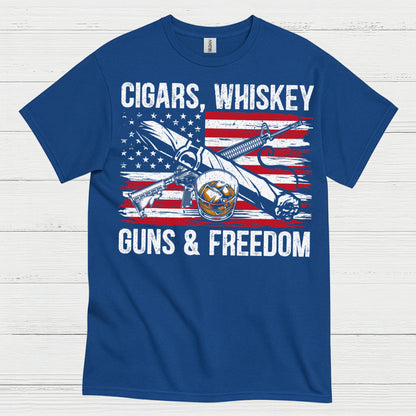 Cigars Whiskey Guns And Freedom T Shirt
