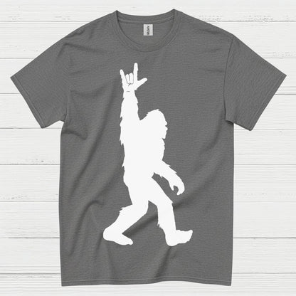 Rock Hand Bigfoot Silhouette T Shirt