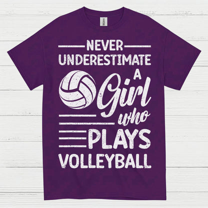 Never Underestimate A Girl Volleyball T Shirt