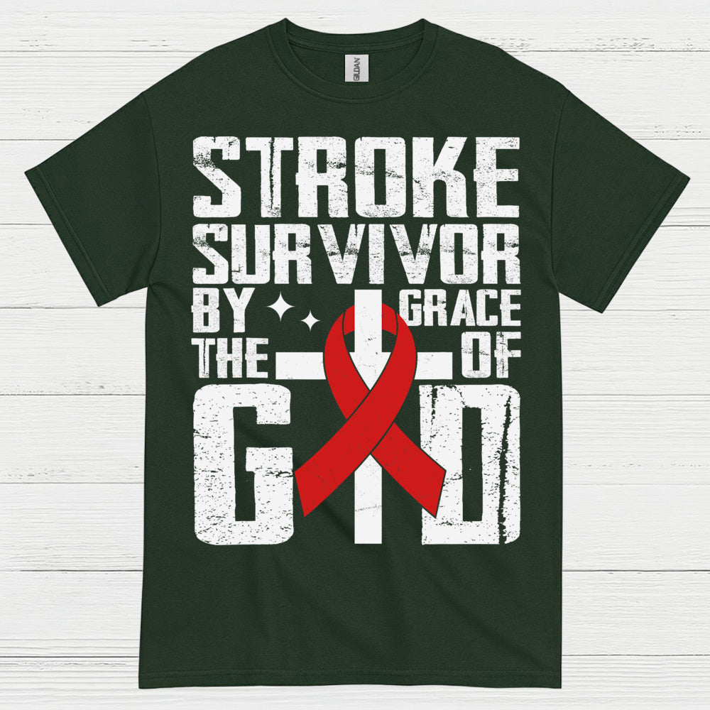 Stroke Survivor By The Grace Of God Awareness T Shirt