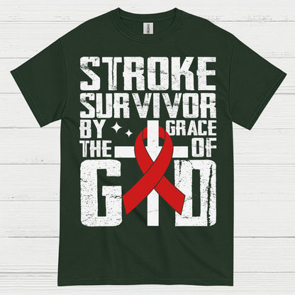 Stroke Survivor By The Grace Of God Awareness T Shirt