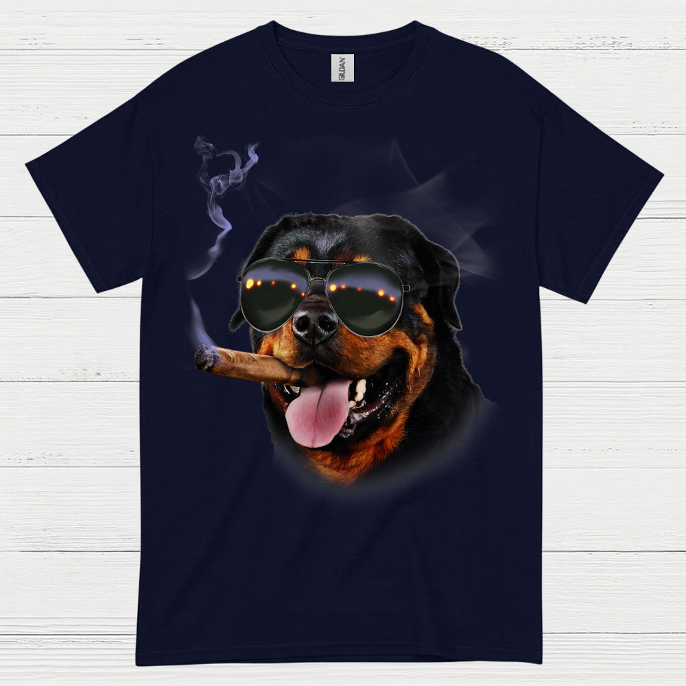 Cool Dog Smoking Cigar Funny T Shirt