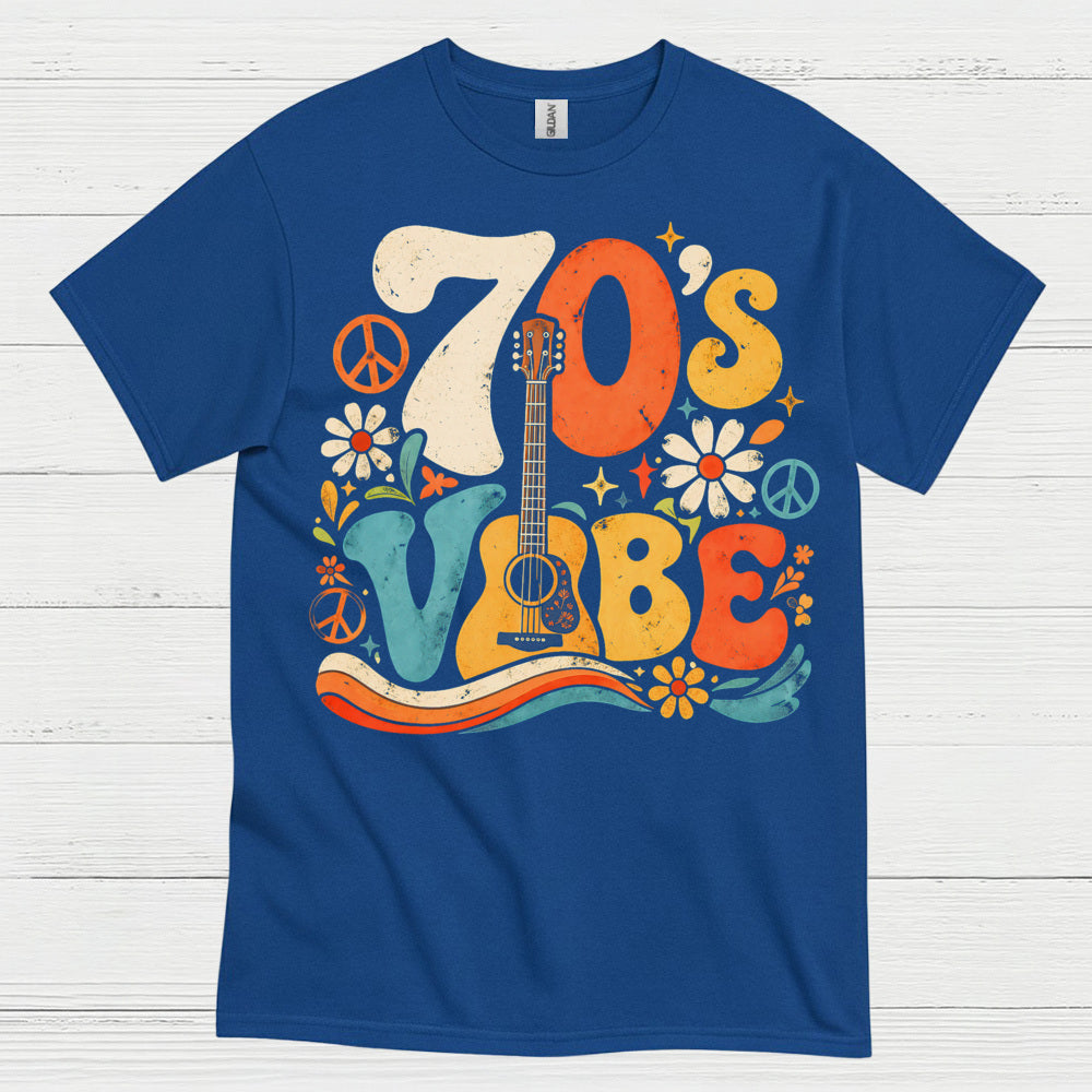70s Vibe Retro Acoustic Guitar T Shirt