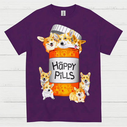 Happy Pills Corgi Dog T Shirt