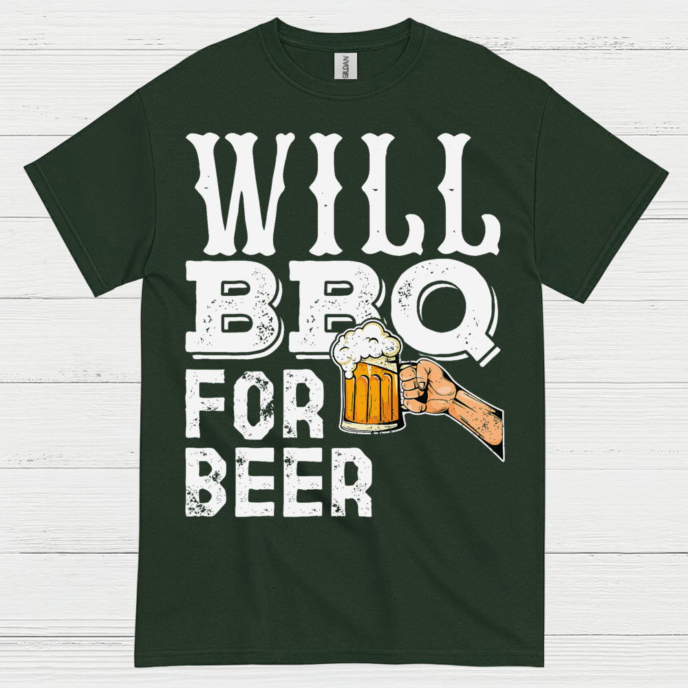 Will BBQ For Beer Funny Grill T Shirt