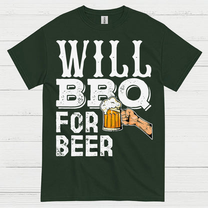 Will BBQ For Beer Funny Grill T Shirt