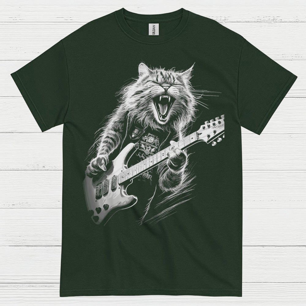 Rocking Cat Guitar T Shirt